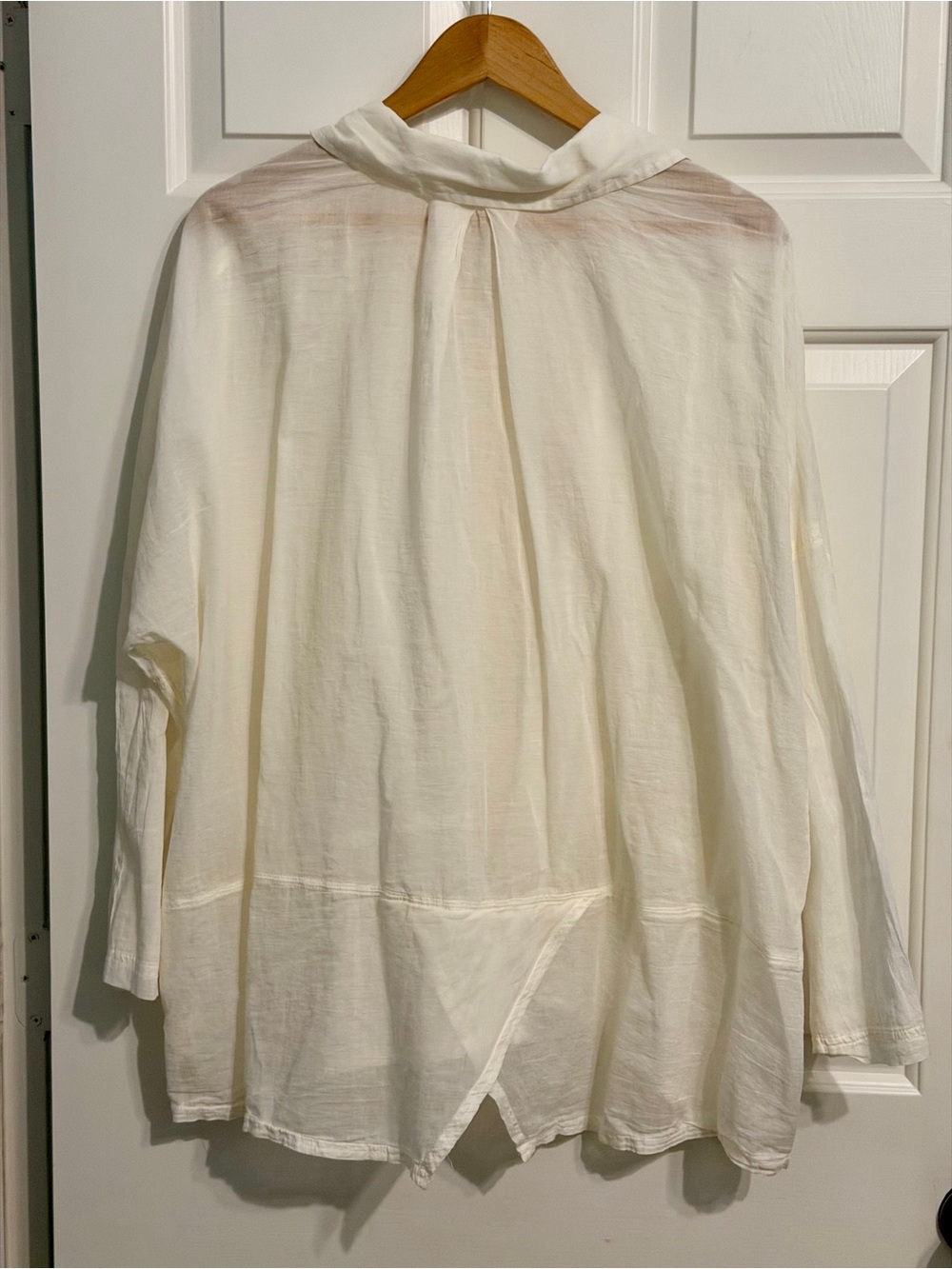 Intimately Free People Oversized Sheer Cotton Gauze Button Down Shirt Ivory S